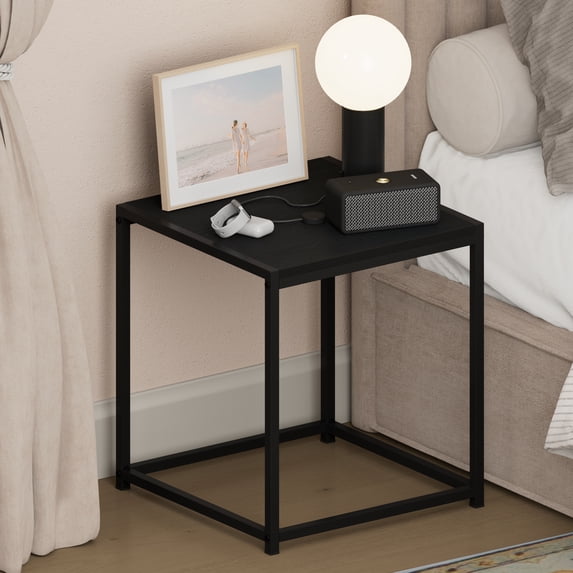 Furinno CAMNUS Metal Frame Nightstand Toolless Side/End Table Americano