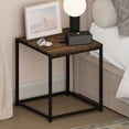 thumbnail image 1 of Furinno CAMNUS Metal Frame Nightstand Toolless Side/End Table Columbia Walnut, 1 of 4