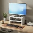 thumbnail image 1 of Furinno CLASSIC 15.7" Wide Stackable Monitor Stand Riser Set of 2 White, 1 of 7
