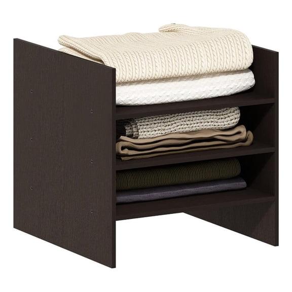 Furinno CUBICLE 3-Shelf Cube Insert. Dark Oak (Does Not Fit IKEA Kallax)