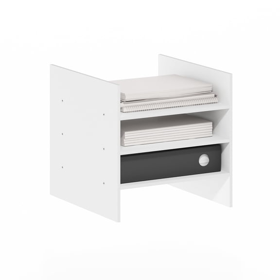 Furinno CUBICLE 3-Shelf File Organizer Cube Shelf Insert, Storage Cubes Organizer, White (Fits in Furinno CUBICLE EXTRA THICK Series / Does Not Fit IKEA Kallax)