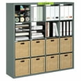 thumbnail image 1 of Furinno CUBICLE Book Shelf, 16-Cube Thick Frame Bookshelf, Reversible Bookcase with Open Back, 14.6 x 57.8 x 58, for Living Room, Bedroom, Home Office, Sage Green, 1 of 4