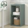 thumbnail image 1 of Furinno CUBICLE 2-Cube Thick Frame Reversible Open Back Bookcase Sage Green, 1 of 7