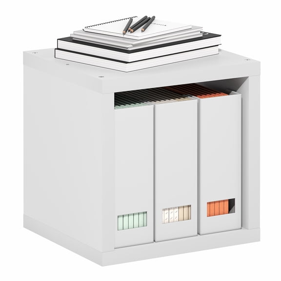 Furinno CUBICLE Stackable Cube Bookcase with Open Back White