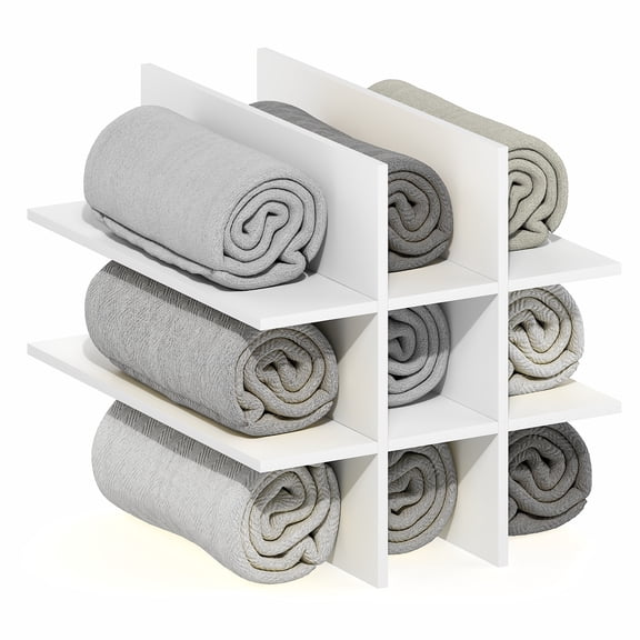 Furinno CUBICLE 9-Compartment Cube Organizer Shelf Accessory White