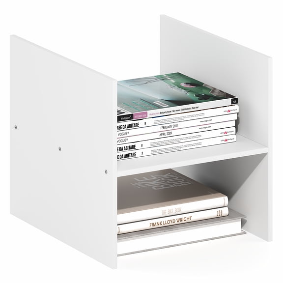 Furinno CUBICLE H-Shelf Cube Organizer 2-Tier Shelf Accessory White