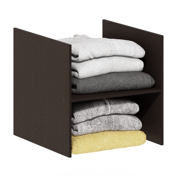 Furinno CUBICLE H-Shaped Cube Shelf Insert, Shelf Organizer Accessory, Dark Oak, Fits CUBICLE Extra Thick Series
