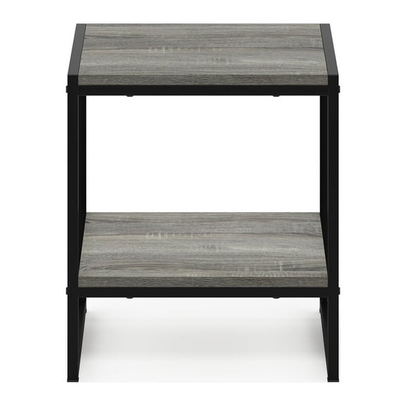 Furinno Camnus Modern Living 2-Tier End Table, French Oak Grey