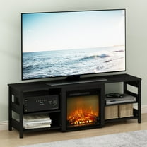Furinno Montale 70 Inch TV Stand with Fireplace, Americano