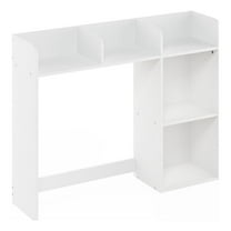 Furinno Classic Desktop Bookshelf Storage Hutch in Desk Organizer with 5 White