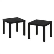 Furinno Classic Homey Square Side Table, Set of 2, Black