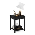 thumbnail image 1 of Furinno Classic Side Table, 2-Tier Modern End Table with Small Drawer and Open Shelf, Night Stand, Bedside Table, for Living Room, Bedroom, Dark Americano, 1 of 5