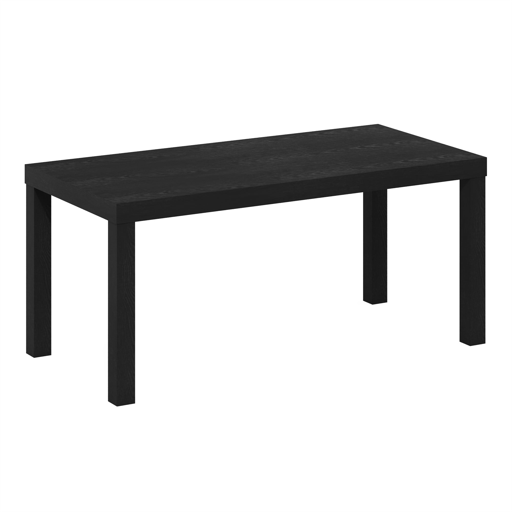 Classic Black Composite Wood Rectangular Coffee Table