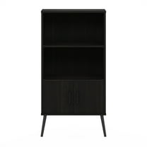 Furinno Claude Mid Century Style Accent Cabinet with Wood Legs, Espresso