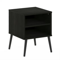 Furinno Claude Mid Century Style End Table with Wood Legs, Espresso