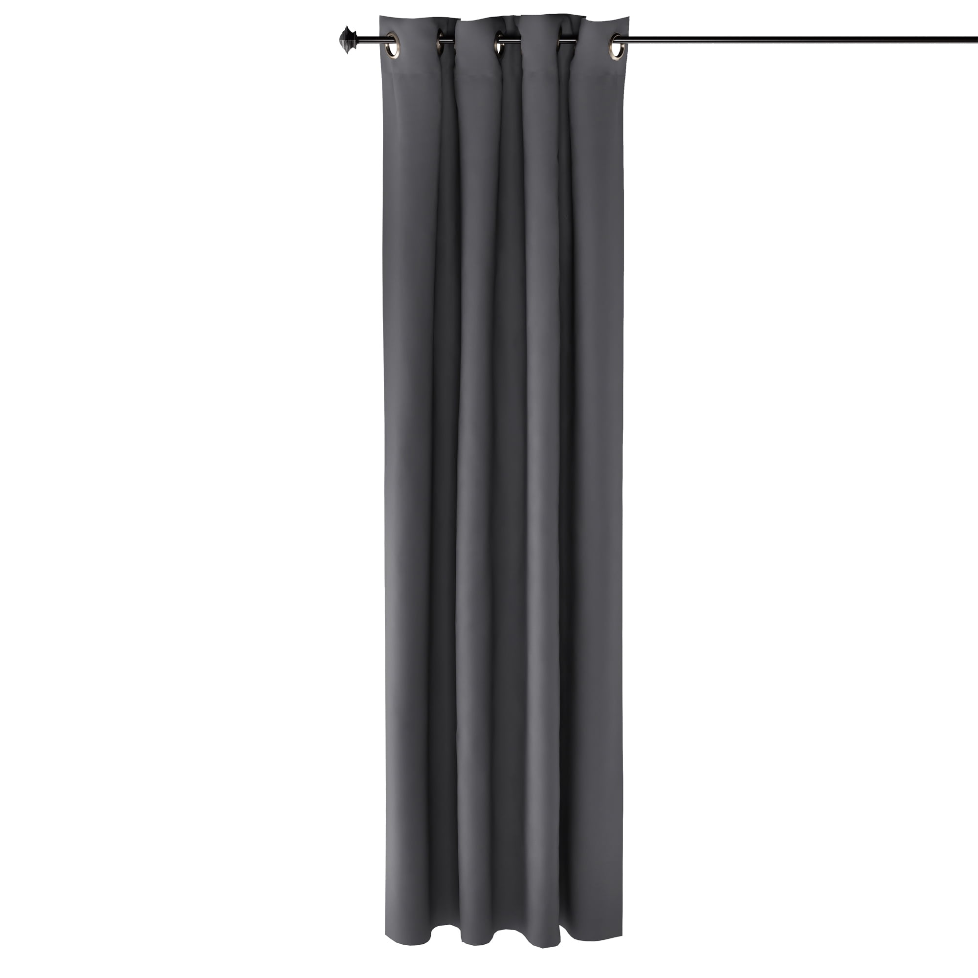 Dark Grey Polyester Blackout Grommet Window Panel