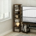 thumbnail image 1 of Furinno Compact 8-Tier Vertical Space Saving Free Standing Corner Shelf, Display Rack, Amber Pine, 1 of 6