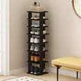 thumbnail image 1 of Furinno Compact 8-Tier Vertical Free Standing Shoe Tower in Shoe Rack Espresso, 1 of 6