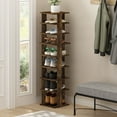 thumbnail image 1 of Furinno Compact 9-Tier Vertical Space Saving Free Standing Shoe Tower, Shoe Rack for Closet Entryway, Amber Pine, 1 of 6