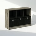 thumbnail image 1 of Furinno Cubic Multipurpose Clothing & Closet Storage Organizer Shelf with Bin Drawers, 6-Cube, French Oak/Black, 1 of 6