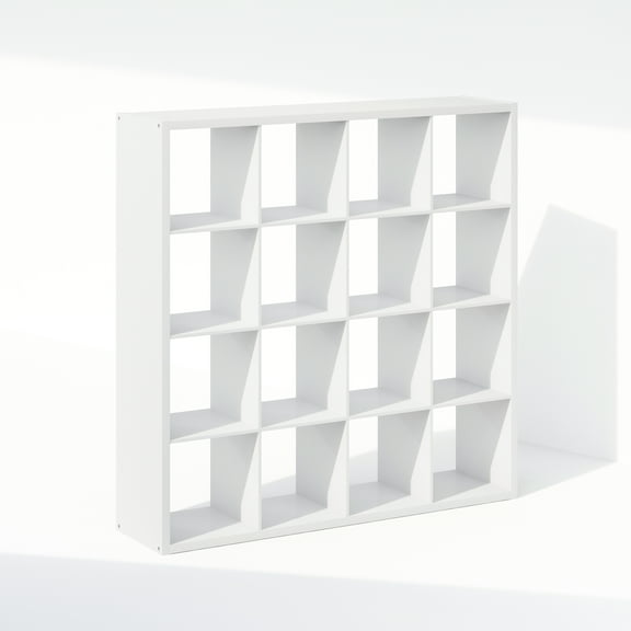 Furinno Cubic Open Back Multipurpose Clothing & Closet Storage Organizer Shelf, 16-Cube, White