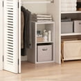thumbnail image 1 of Furinno Cubic Open Back Multipurpose Clothing & Closet Storage Organizer Shelf, 2-Cube, White, 1 of 6