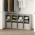 thumbnail image 1 of Furinno Cubic Open Back Multipurpose Clothing & Closet Storage Organizer Shelf, 8-Cube, Light Grey, 1 of 6