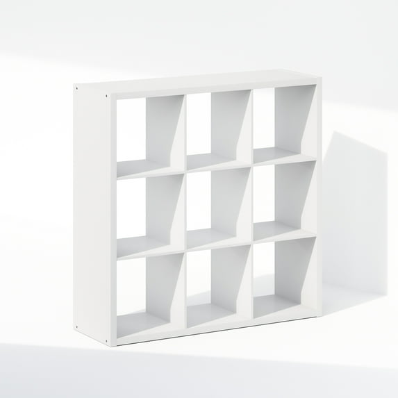 Furinno Cubic Open Back Multipurpose Clothing & Closet Storage Organizer Shelf, 9-Cube, White