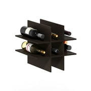 Furinno CUBICLE 9-Compartment Bottle Storage Cube Organizer Insert in Dark Oak