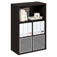 thumbnail image 1 of Furinno CUBICLE Closed Back Storage Organizer 5-Cube in Dark Oak, 1 of 6