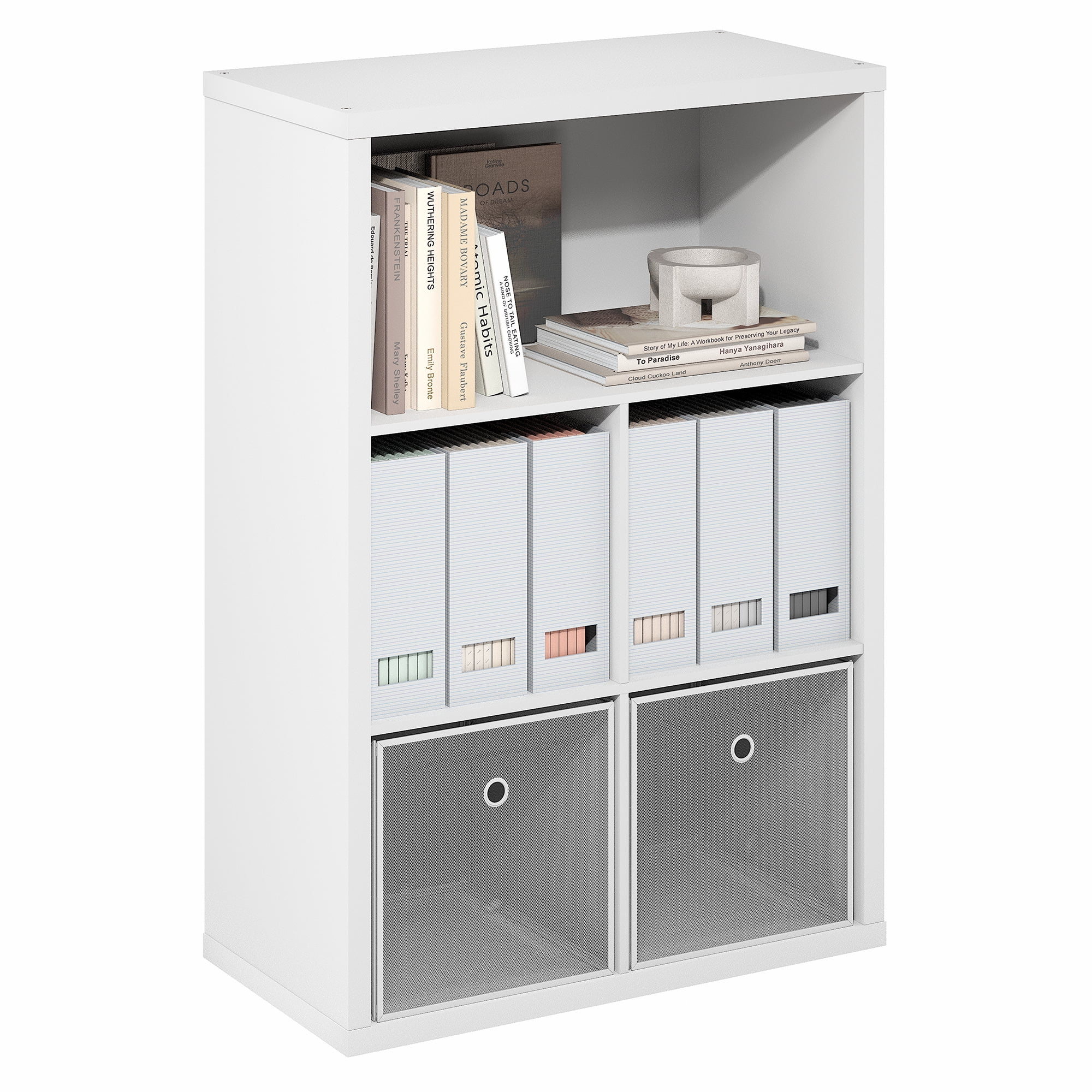 Furinno Cubicle Adult Contemporary 5-shelves Cube Bookcases with Assembly Instruction, White