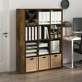 thumbnail image 1 of Furinno Cubicle Open Back Decorative Cube Storage Organizer, 12-Cube, Amber Pine, 1 of 8