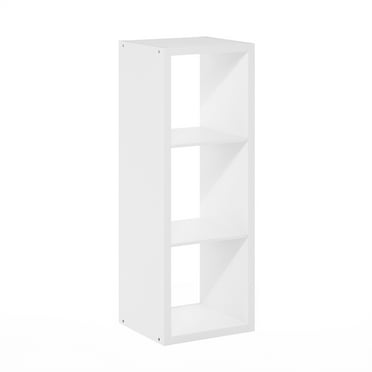 Furinno Cubicle Open Back Decorative Cube Storage Organizer, 3-Cube, White