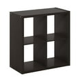 thumbnail image 1 of Furinno CUBICLE Book Shelf, 4-Cube Bookself, Thick Frame Bookcase with Reversible Open Back, 14.6 x 30 x 30, for Living Room, Bedroom, Home Office, Black Dark Oak, 1 of 6