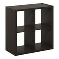 thumbnail image 1 of Furinno CUBICLE Book Shelf, 4-Cube Bookself, Thick Frame Bookcase with Reversible Open Back, 14.6 x 30 x 30, for Living Room, Bedroom, Home Office, Black Dark Oak, 1 of 6