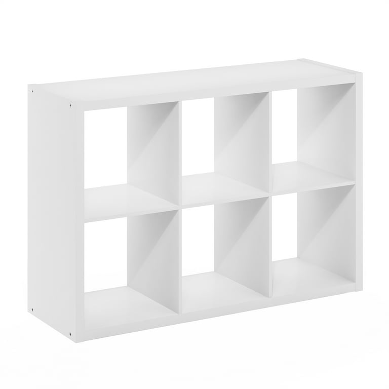 Triple Opening Sliding Bin Cube Storage Organizer Bookshelf in White-  Brightroom