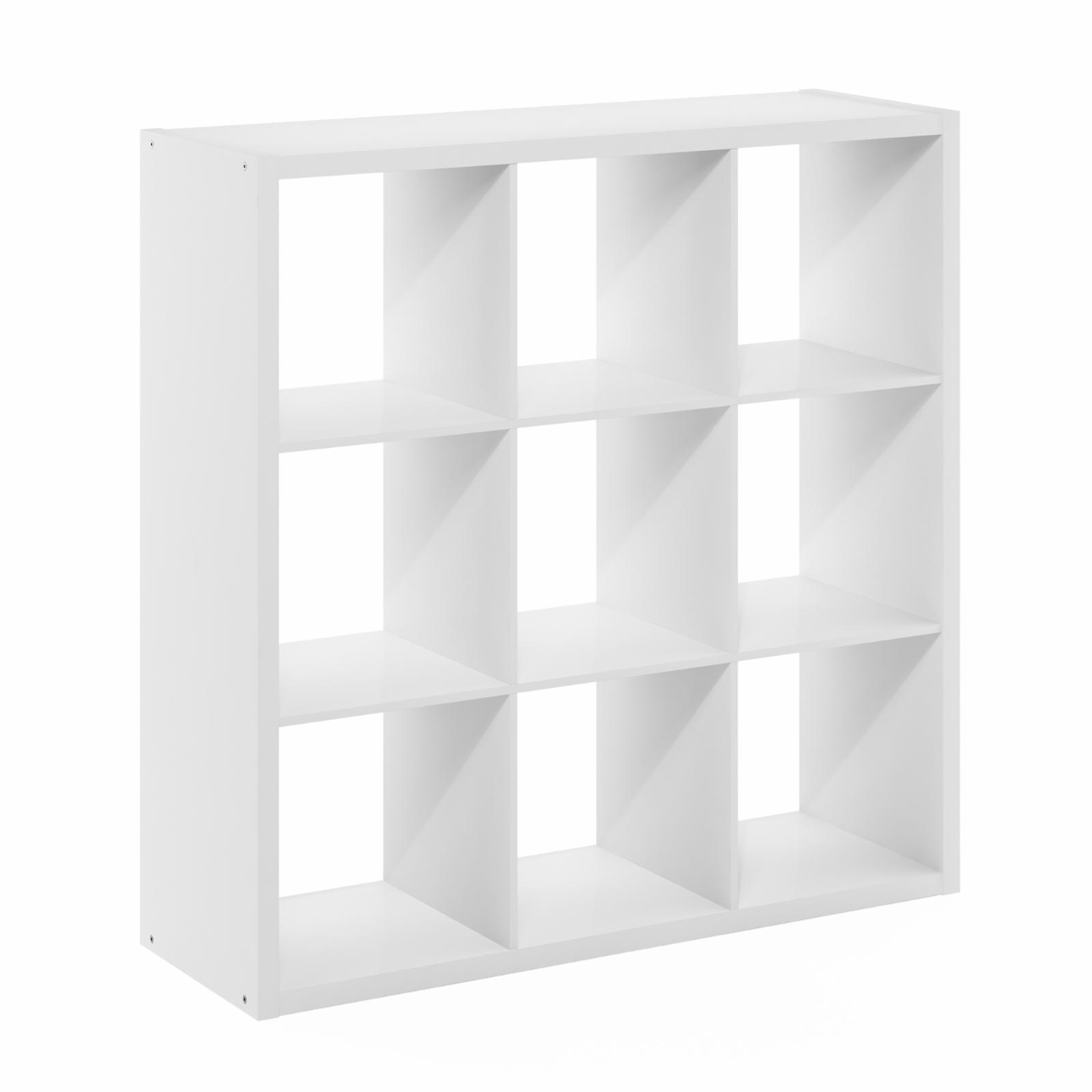 Furinno Cubicle Open Back Decorative Cube Storage Organizer, 9Cube