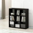 thumbnail image 1 of Furinno CUBICLE Open Back Decorative Cube Storage Organizer in 9-Cube Dark Oak, 1 of 8