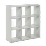 Furinno Light Grey 9-Cube Open Back Decorative Storage Organizer/Office ...