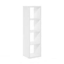 Cubicle Open Back Decorative Verticle Cube Storage Organizer, 4-Cube, White