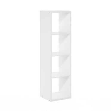 Cubicle Open Back Decorative Verticle Cube Storage Organizer, 4-Cube, White
