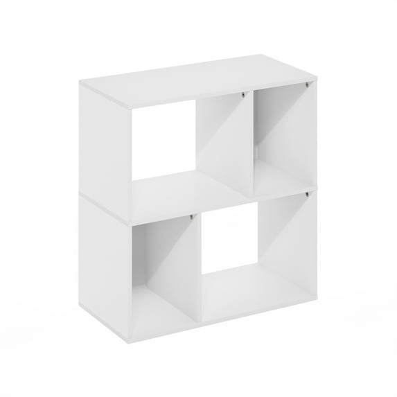 Furinno Daly 4-Cube Irregular Cubes Bookcase, Bookshelf, Storage Organizer, White