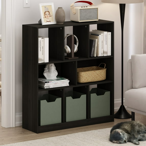 Furinno Daly 8-Cube Horizontal Bookcase, Bookshelf, Storage Organizer, 35 Width, Espresso