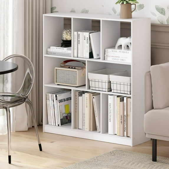 Furinno Daly 8-Cube Horizontal Bookcase, Bookshelf, Storage Organizer, 35 Width, White