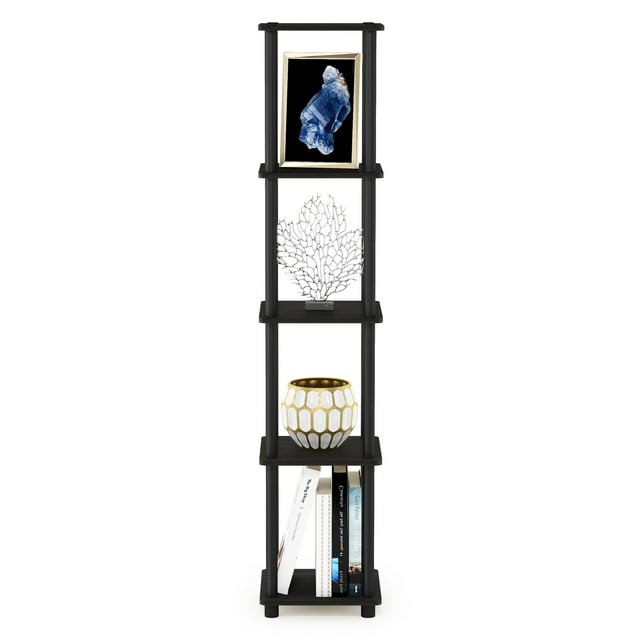 Furinno Durable 11.6 W x 11.6 D x 57.7 H 5-Shelf Freestanding Shelving Unit, Black