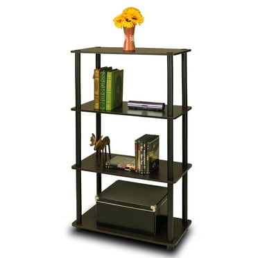 Furinno Durable 23.6 W x 11.6 D x 43.25 H 4-Shelf Freestanding Shelving Unit, Espresso