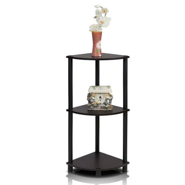 Furinno Durable Easy Assembly 11.6"W x 11.6"D x 29.6"H 3-Shelf Freestanding Shelving Unit, Black