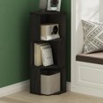 thumbnail image 1 of Furinno Econ 3-Tier Freestanding Corner Shelf Bookcase, Bookshelf, Espresso, 1 of 6