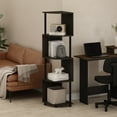 thumbnail image 1 of Furinno Econ 4-Tier Zigzag Corner Shelf Bookcase, Bookshelf, Espresso/Black, 1 of 6