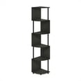 thumbnail image 1 of Furinno Econ 5-Tier Zigzag Corner Shelf Bookcase, Bookshelf, Espresso/Black, 1 of 6
